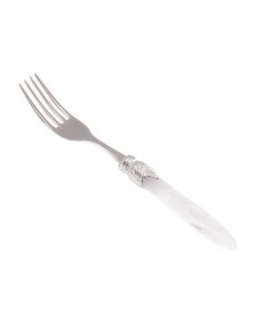 Tafelgabel-Set, 6-teilig, Griff aus Laura-Silber, Perlmutt - 