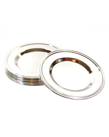Piattini Pane Tondi in Argento Inglese Set 6 Pezzi – Sottobicchieri Eleganti e Moderni Made in Italy - 