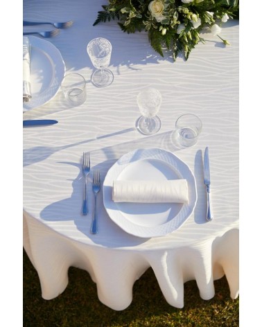 Tovaglia Elegante Tinta Unita - Modello Francese - Colore Avorio - Made in Italy -