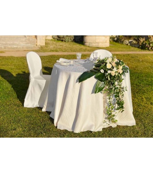 Tovaglia Elegante Tinta Unita - Modello Francese - Colore Avorio - Made in Italy - 