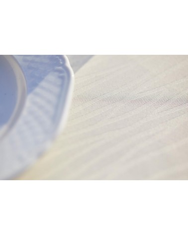 Elegant Solid Color Tablecloth - French Pattern - Ivory Color - Made in Italy -