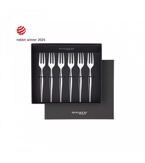 Set 6 Forchettine Dolce "Essenze di Natura" by Casa Bugatti – Acciaio Lucido su Modalyssa - 