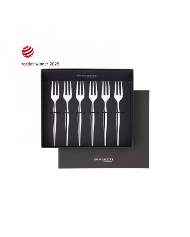 Set 6 Forchettine Dolce "Essenze di Natura" by Casa Bugatti – Acciaio Lucido su Modalyssa - 