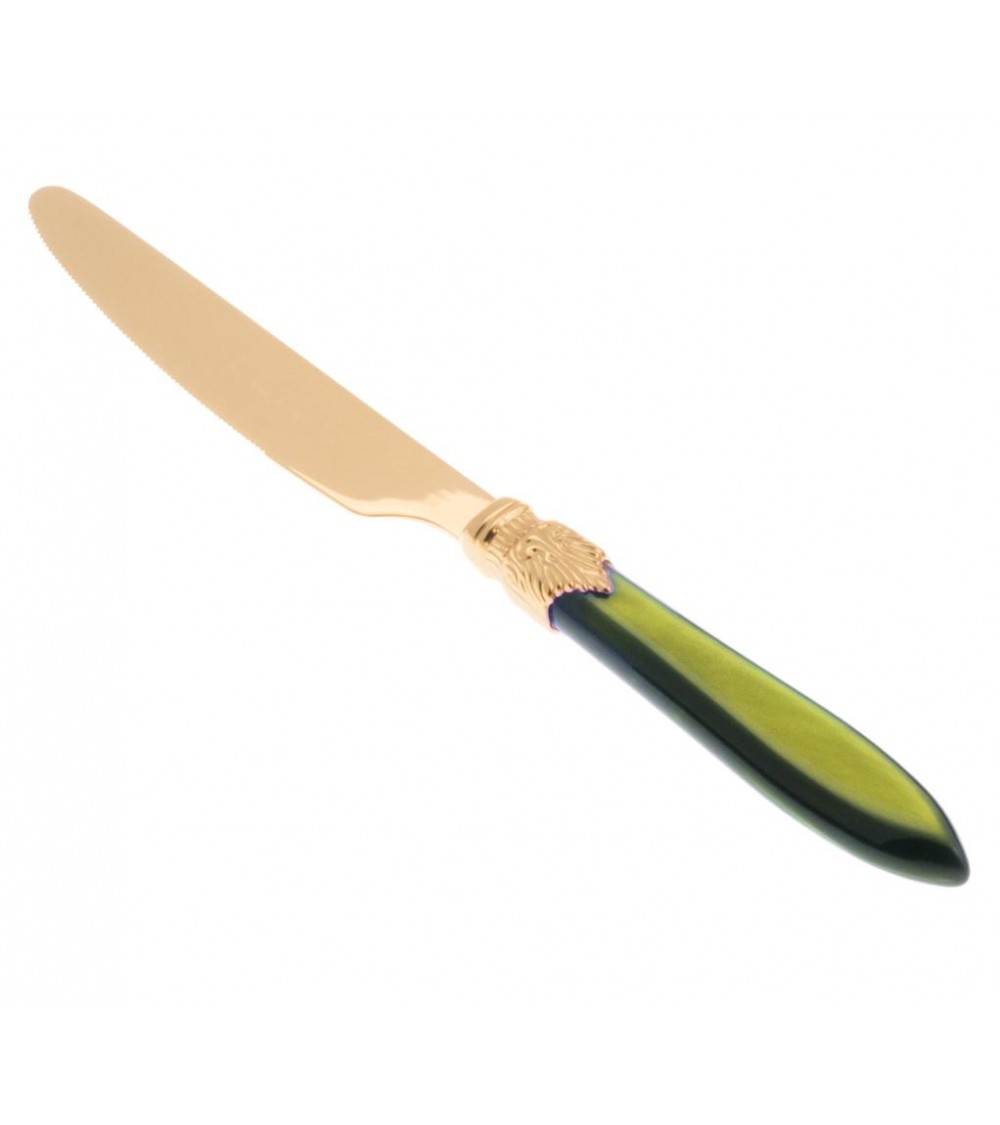 Coltello da Tavola Laura Oro Rivadossi Sandro in Acciaio Inox PVD Oro – Lusso Made in Italy - Modalyssa - 