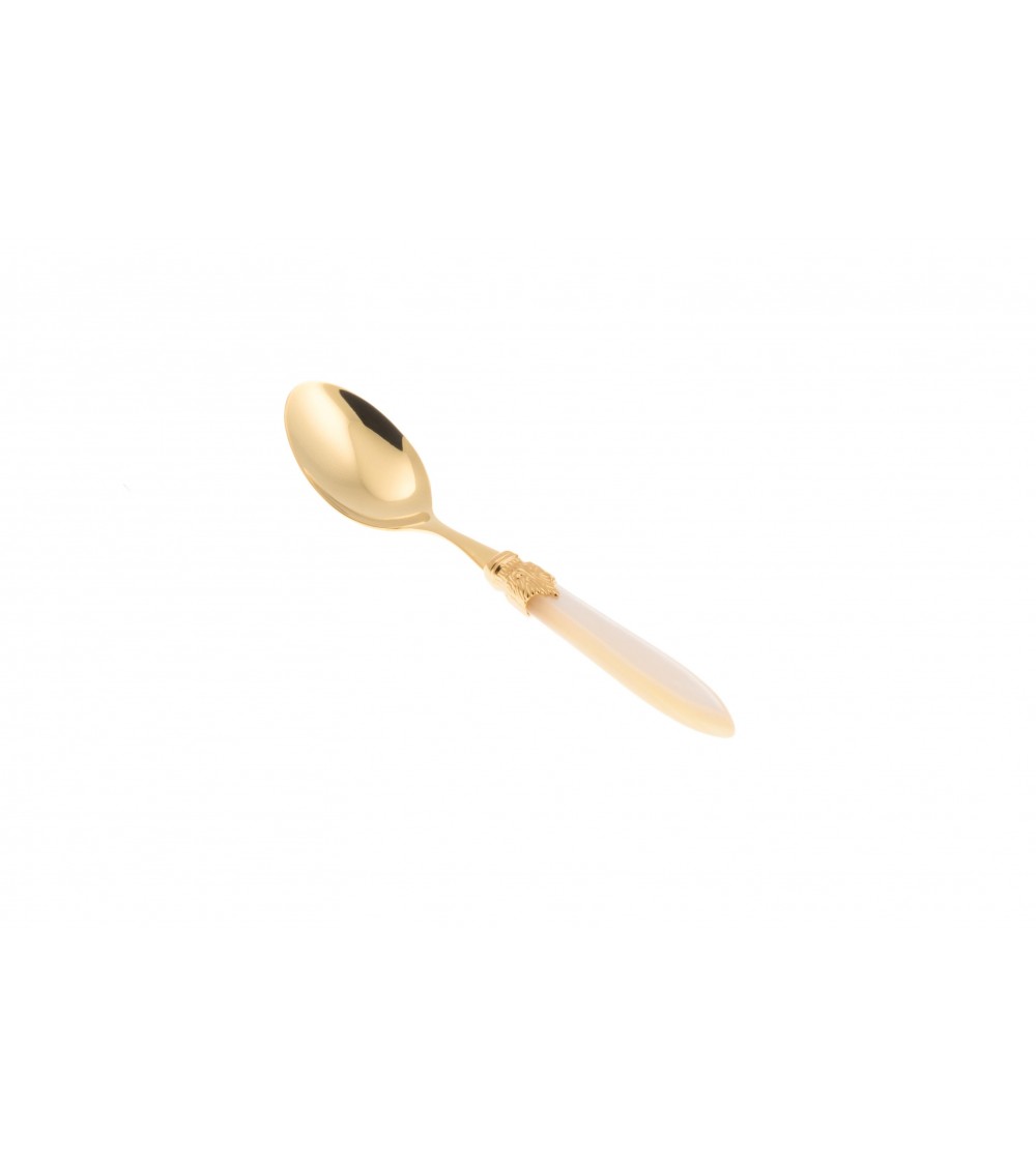 Laura Gold Soup Spoon Rivadossi Sandro - Luxury PVD Gold Cutlery Made in Italy - Modalysssa -
