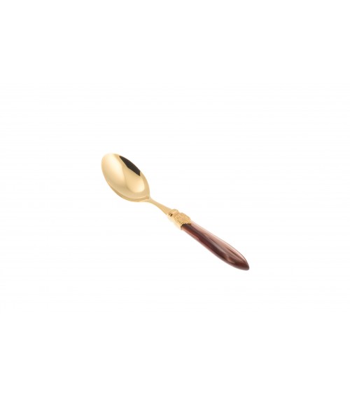 Laura Gold Soup Spoon Rivadossi Sandro - Luxury PVD Gold Cutlery Made in Italy - Modalysssa -