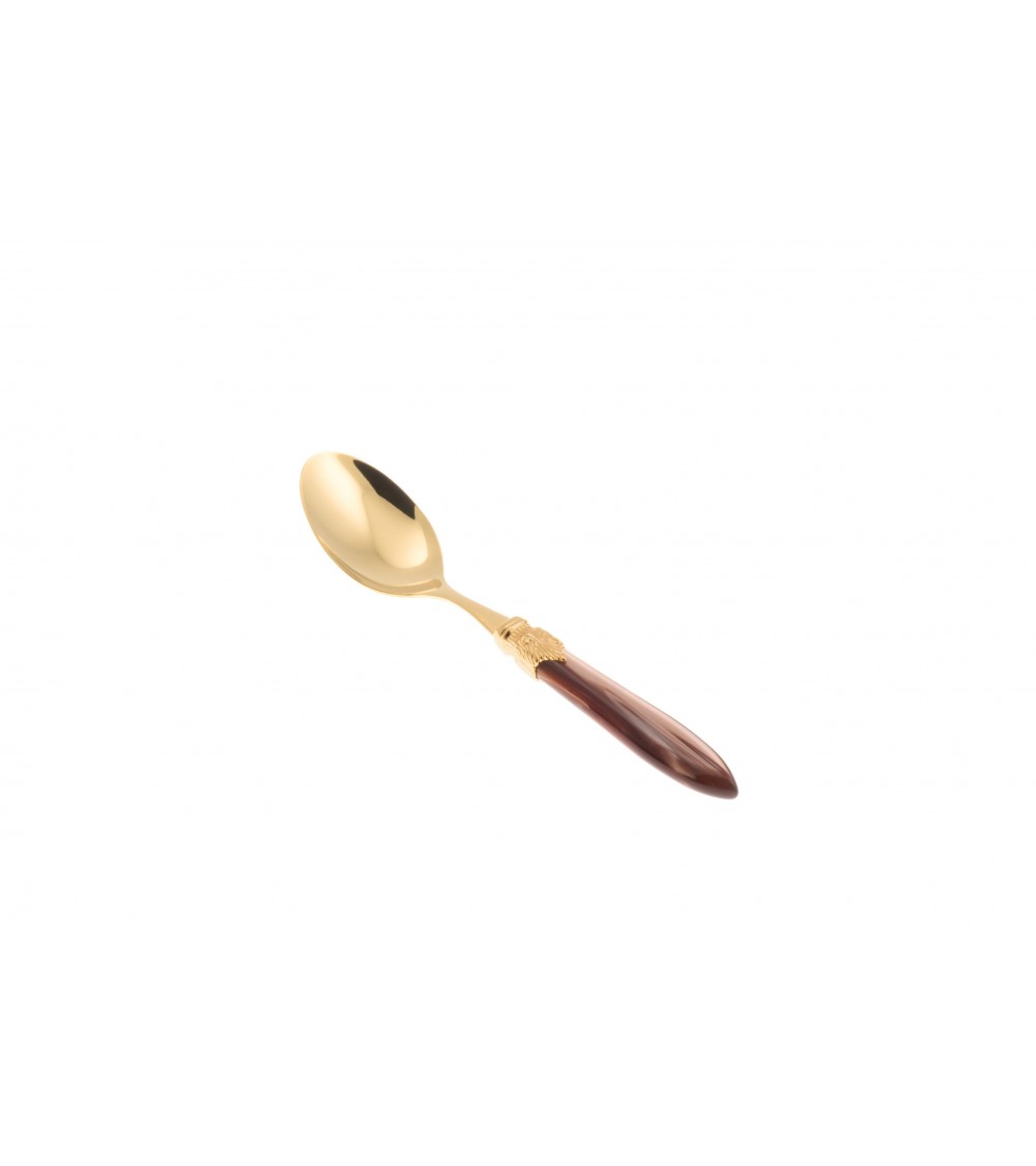 Laura Gold Soup Spoon Rivadossi Sandro - Luxury PVD Gold Cutlery Made in Italy - Modalysssa -