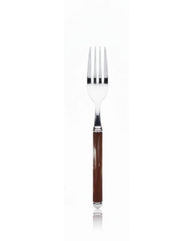 Rodi Forchetta Frutta - Posate Moderne Acciaio Inox e Manico Madreperla Rivadossi Sandro - Made in Italy - Modalyssa - marrone