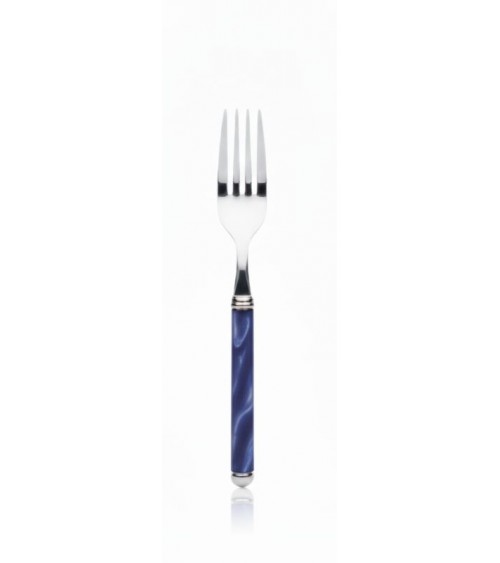 Rodi Fruit Fork - Modern Stainless Steel Cutlery and Mother of Pearl Handle Rivadossi Sandro - Made in Italy - Modalyssa - blue