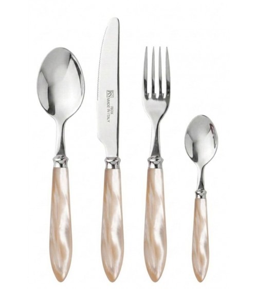 Rivadossi Sandro Besteck: Agata-Set, 24-teilig, Perlmuttgriff im modernen Stil - 