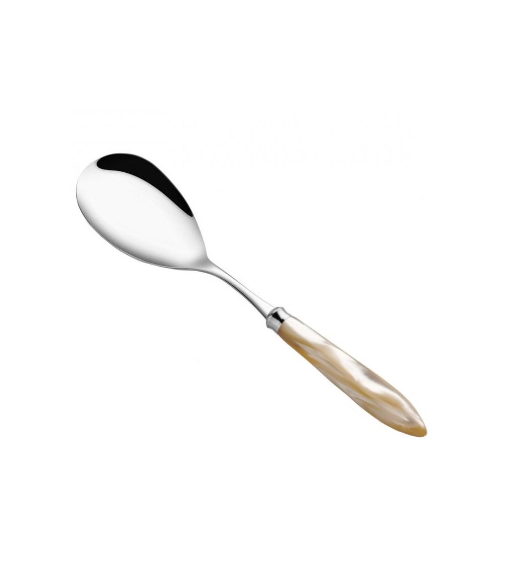 Agata Rivadossi Sandro Risotto Ladle in 18/10 Stainless Steel - Modern Design Made in Italy - ivory cream