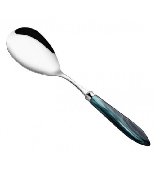 Agata Rivadossi Sandro Risotto-Schöpflöffel aus Edelstahl 18/10 – modernes Design, hergestellt in Italien – smaragdgrün