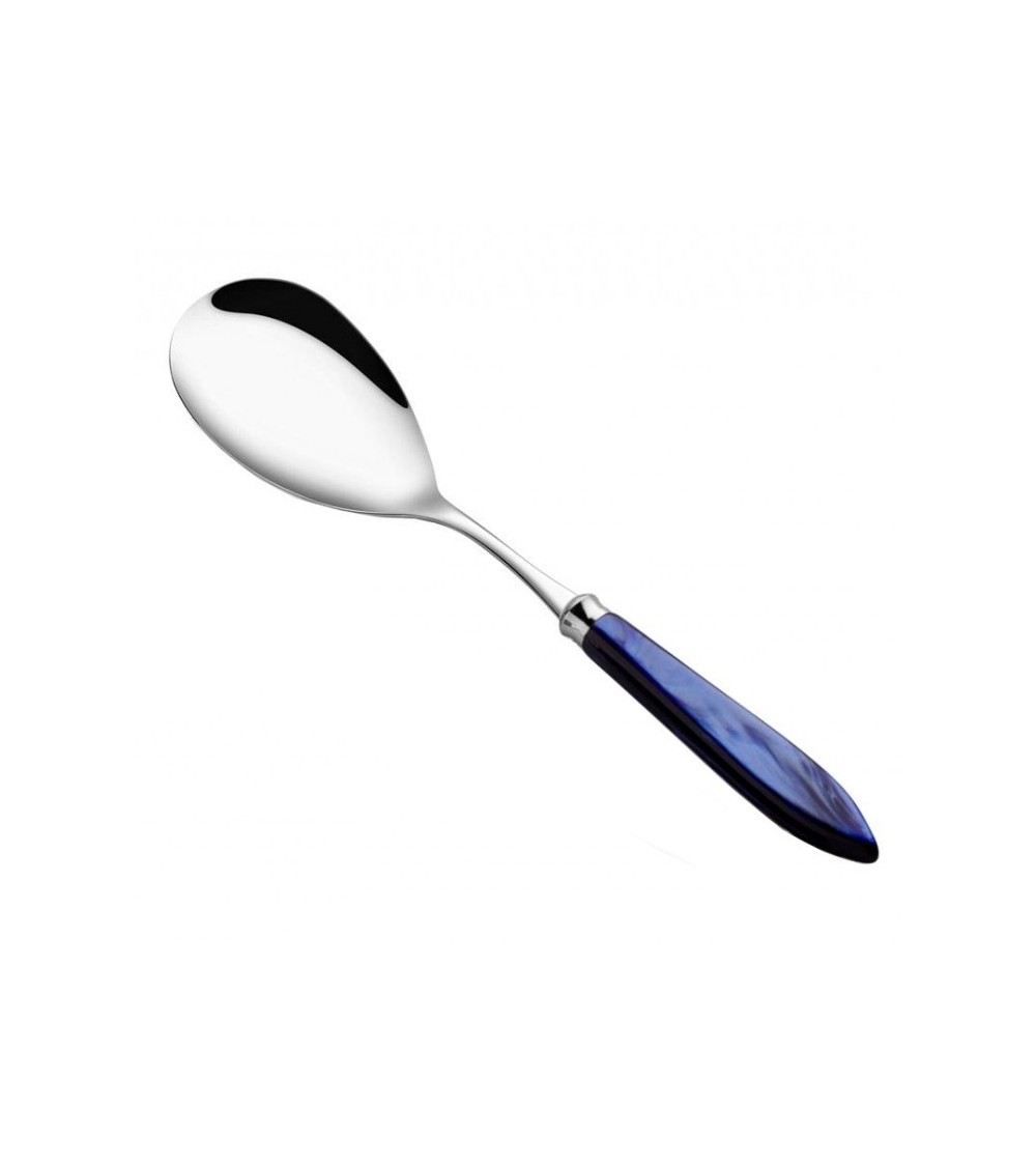 Mestolo Risotto Agata Rivadossi Sandro in Acciaio Inox 18/10 – Design Moderno Made in Italy - blu smeraldo