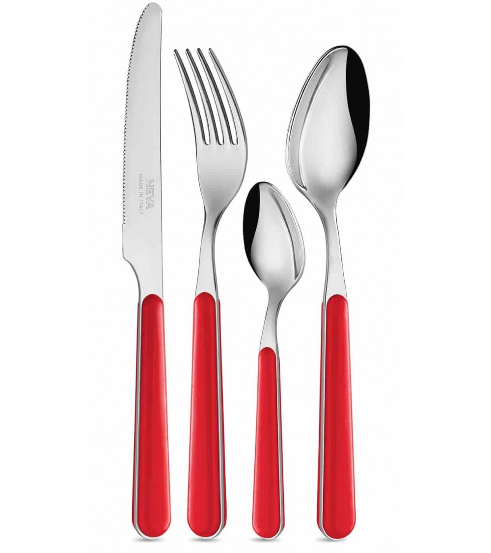 copy of Posate Bistrot Neva Posateria Creativa - Acciaio Inox e Manico colore rosso corallo.