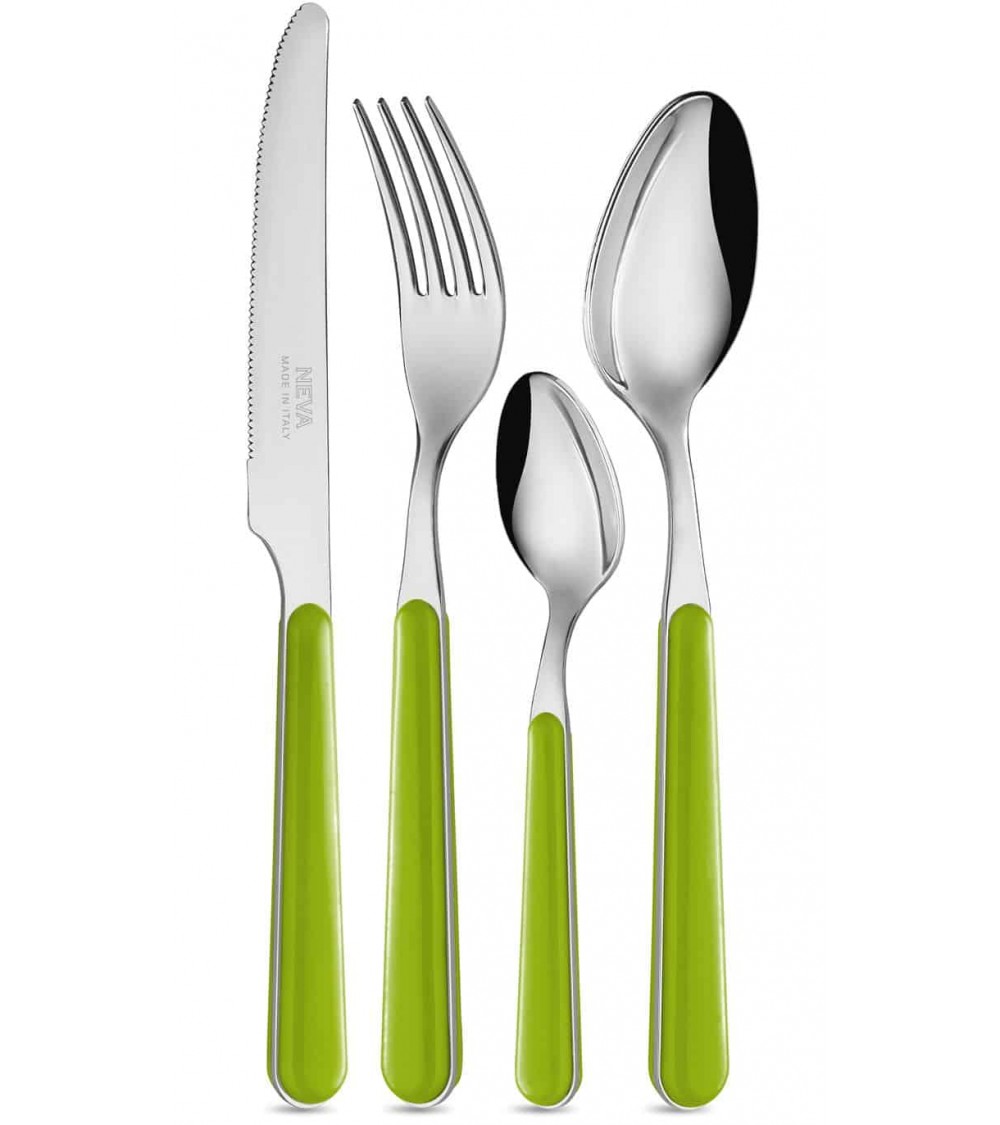 Posate Bistrot Neva Posateria Creativa - Acciaio Inox e Manico verde mela.