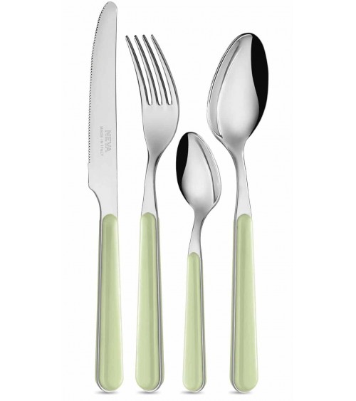 Bistrot Cutlery Neva Posateria Creativa - Stainless Steel and Sage Green Powder Handle