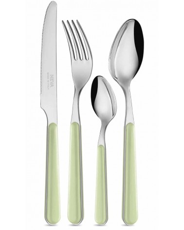 Bistrot Cutlery Neva Posateria Creativa - Stainless Steel and Sage Green Powder Handle