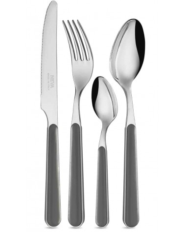 Posate Bistrot Neva Posateria Creativa - Acciaio Inox e Manico colore grigio.