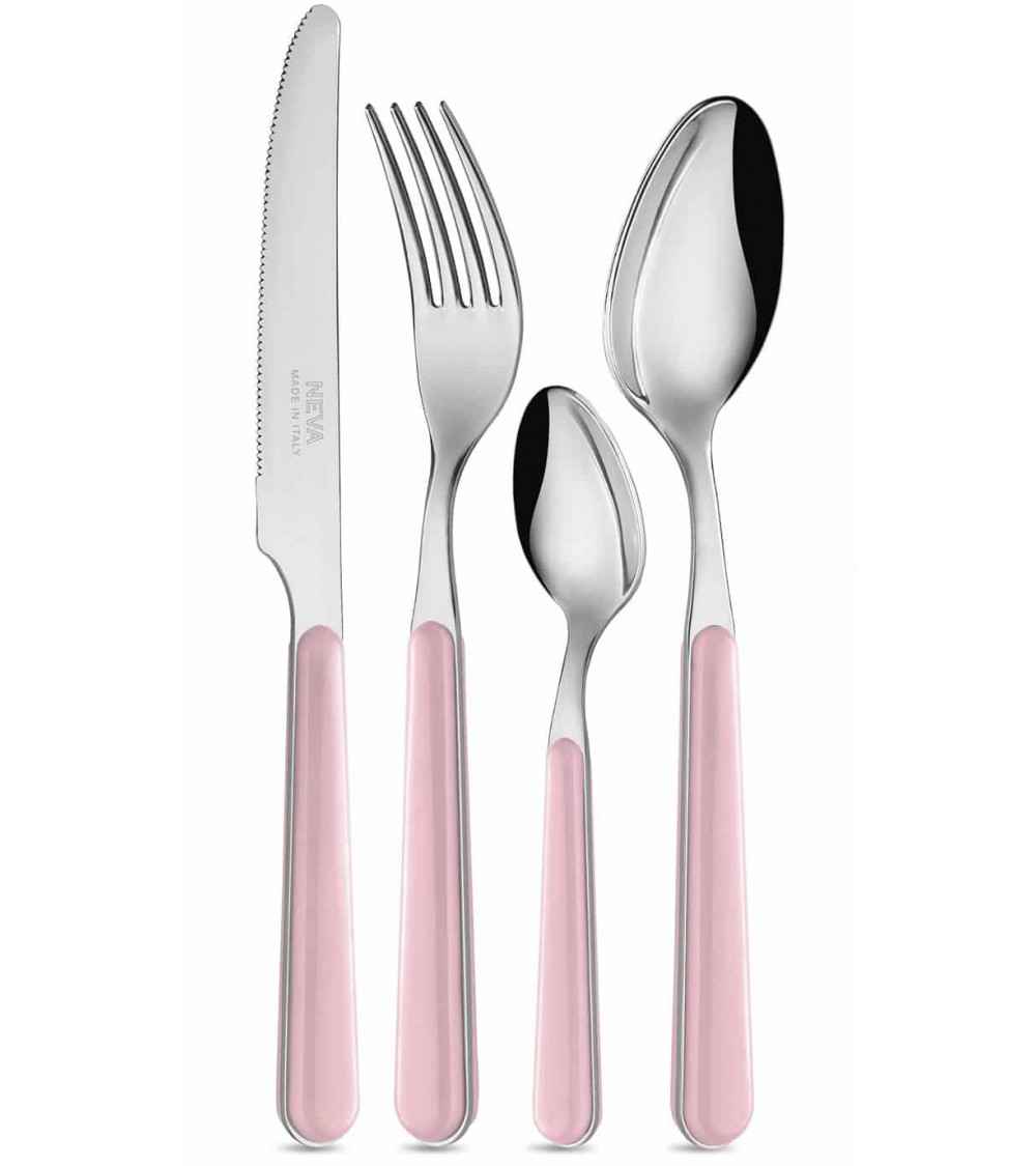 Posate Bistrot Neva Posateria Creativa - Acciaio Inox e Manico colore rosa cipria.