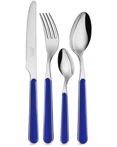 Posate Bistrot Neva Posateria Creativa - Acciaio Inox e Manico colore blu persia.