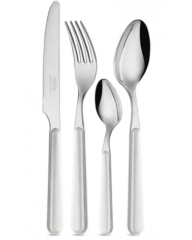 Posate Bistrot Neva Posateria Creativa - Acciaio Inox e Manico colore bianco.