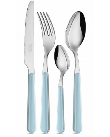 Posate Bistrot Neva Posateria Creativa - Acciaio Inox e Manico colore azzurro polvere.