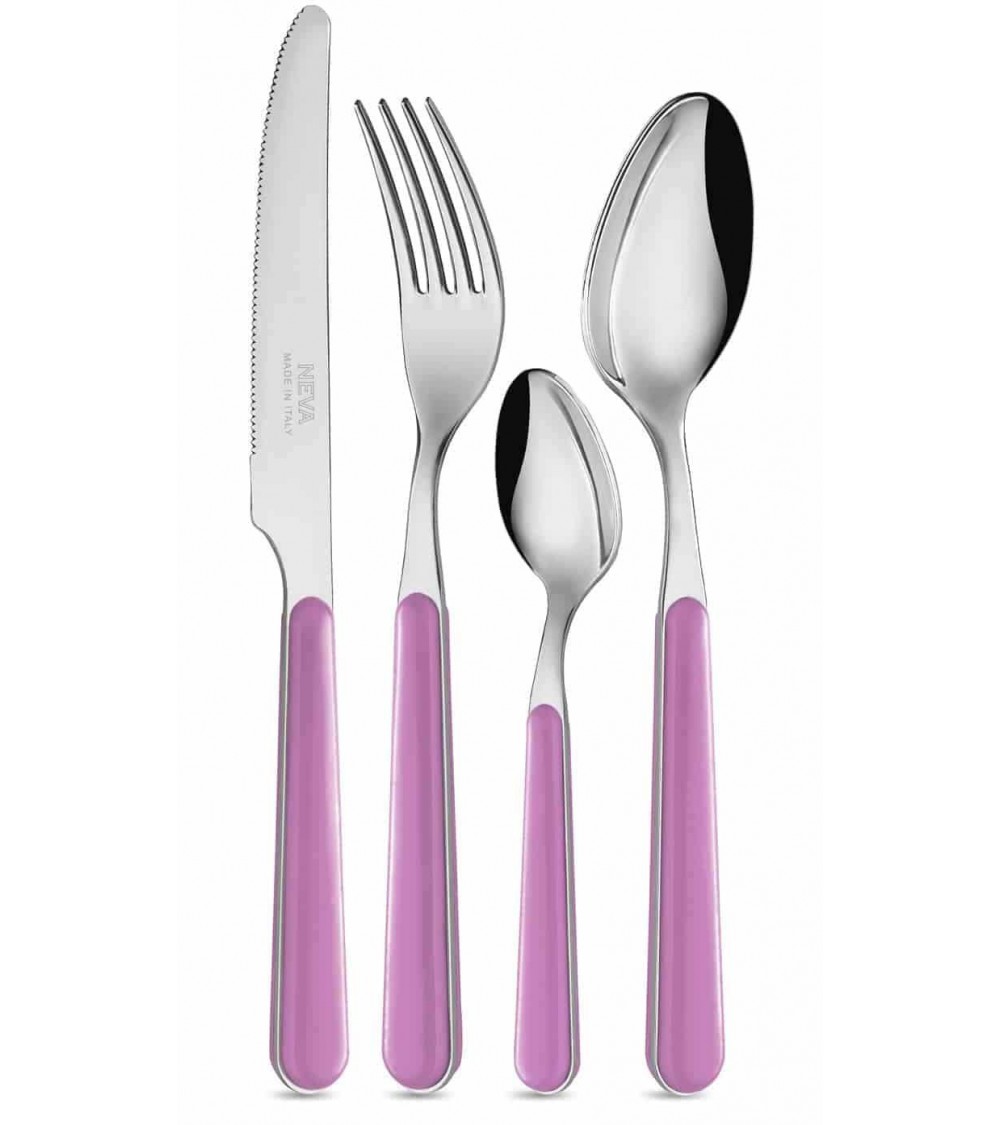 Posate Bistrot Neva Posateria Creativa - Acciaio Inox e Manico colore lilla.