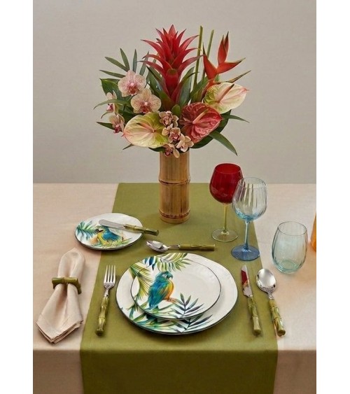 Rivadossi Sandro Bamboo - 24-teiliges Besteckset aus Edelstahl mit Perlmuttgriff -