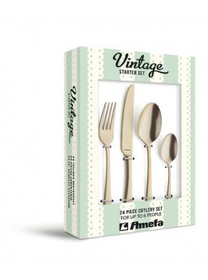 Gold PVD Cutlery in Stainless Steel Set 24Pcs - Austin - Amefa -