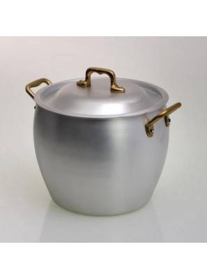 Batteria Pentole Professionali In Alluminio Con Manici In Ottone - 