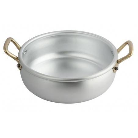 Professionelle ligurische Kasserolle aus Aluminium mit Deckel - 
