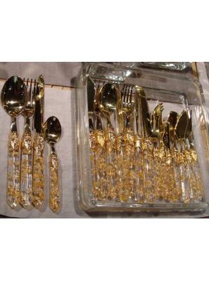 Luna Oro - Set 75 pz Posate Dorate Pvd Rivadossi Sandro - 