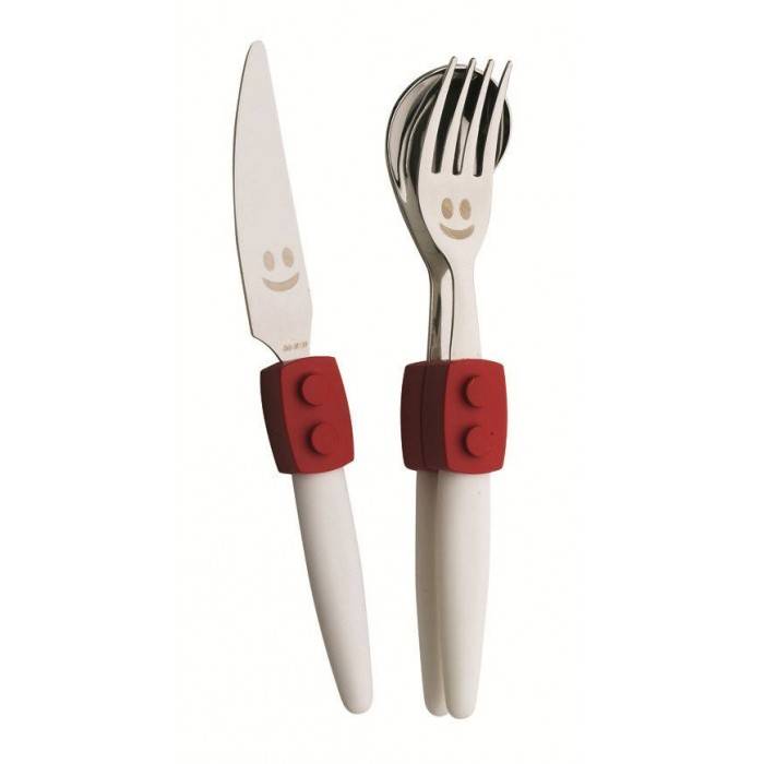 Posate per Bambini - Click Set 3pz - Stile Costruzioni - Rivadossi - 