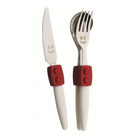 Posate per Bambini - Click Set 3pz - Stile Costruzioni - Rivadossi - 