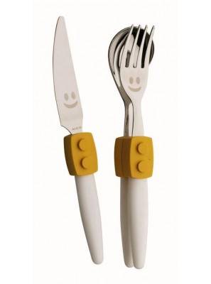 Posate per Bambini - Click Set 3pz - Stile Costruzioni - Rivadossi - 
