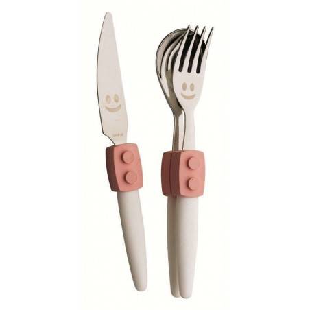 Posate per Bambini - Click Set 3pz - Stile Costruzioni - Rivadossi - 