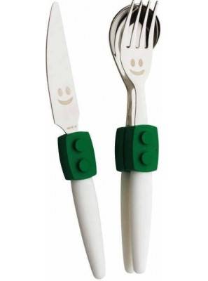 Posate per Bambini - Click Set 3pz - Stile Costruzioni - Rivadossi - 