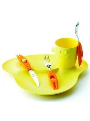 Set 5pz Pappa Bambini - Piatto, Bicchiere e Posate - Party - Rivadossi - 