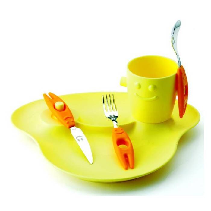 Set 5pz Pappa Bambini - Piatto, Bicchiere e Posate - Party - Rivadossi - 