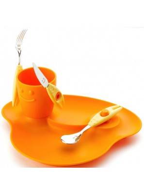 Set 5pz Pappa Bambini - Piatto, Bicchiere e Posate - Party - Rivadossi - 