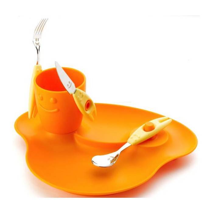 Set 5pz Children's Pappa - dish, glass and cutlery - Party - Rivadossi -