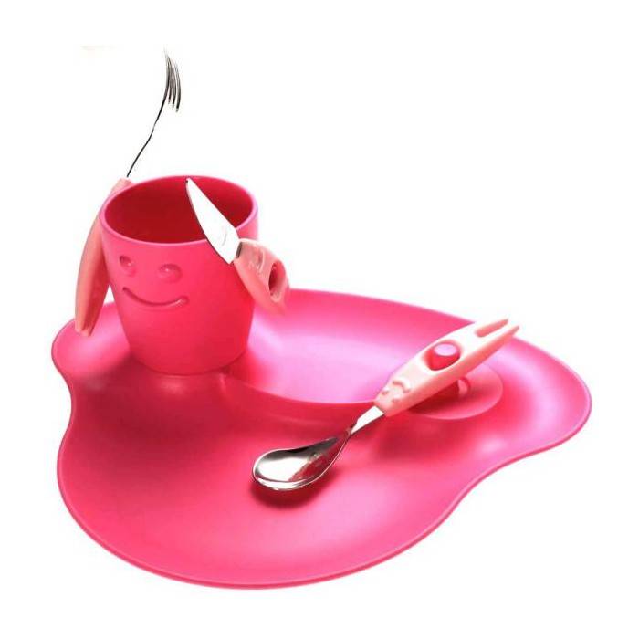 Set 5pz Pappa Bambini - Piatto, Bicchiere e Posate - Party - Rivadossi - 