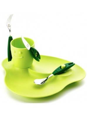 Set 5pz pour enfants Pappa - Dish, Glass and Cutlery - Party - Rivadossi -