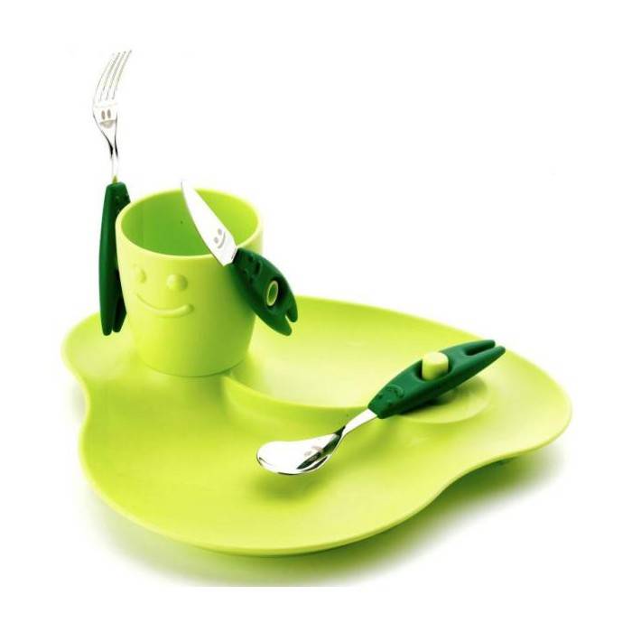 Set 5pz Pappa Bambini - Piatto, Bicchiere e Posate - Party - Rivadossi - 