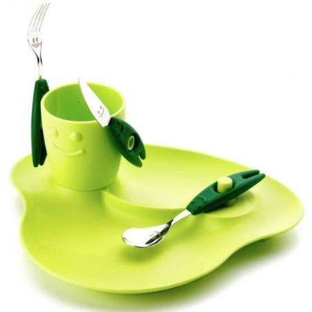 Set 5pz pour enfants Pappa - Dish, Glass and Cutlery - Party - Rivadossi -