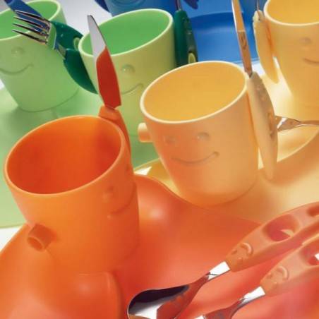 Set 5pz Children's Pappa - dish, glass and cutlery - Party - Rivadossi -