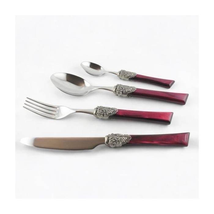 Syrah - Posate Colorate Rivadossi Sandro set 24pz per sei persone - Made in Italy - 