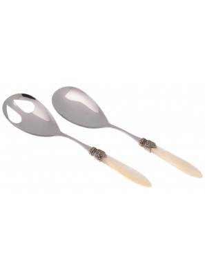 Rivadossi Set 2 Pezzi Posate da Insalata Laura Acciaio Inox - 
