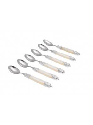 Rivadossi Couverts Arianna - Set 6pcs Cuillere à Café - Virole Argentée - 