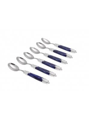 Rivadossi Couverts Arianna - Set 6pcs Cuillere à Café - Virole Argentée - 